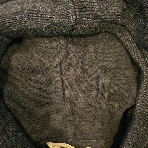 L.O.G.G. By H&M XL Dark Gray Knit Hooded Pullover Sweater double thick Pocket - Picture 11 of 14
